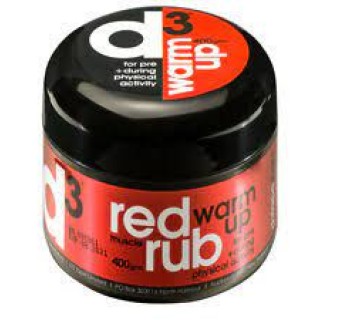 D3 Red Warm Up Muscle Rub 200g Tub 